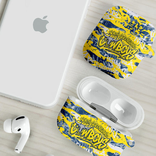 North Queensland Cowboys Rugby AirPods Case Graffiti Typography Urban Camo Abstract Street Style
