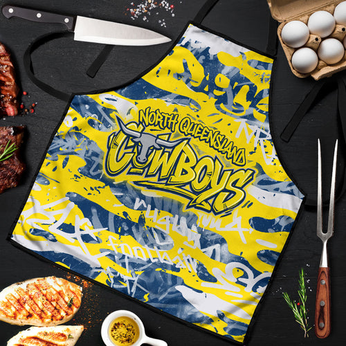 North Queensland Cowboys Rugby Apron Graffiti Typography Urban Camo Abstract Street Style