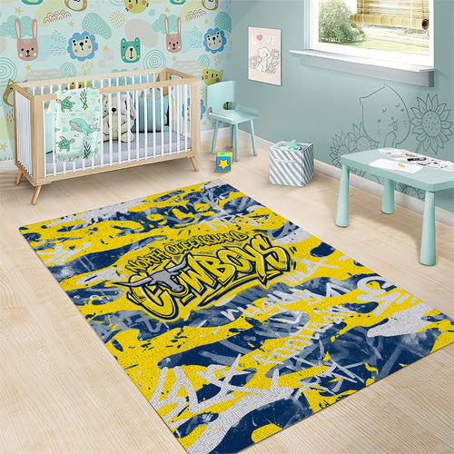 North Queensland Cowboys Rugby Area Rug Graffiti Typography Urban Camo Abstract Street Style