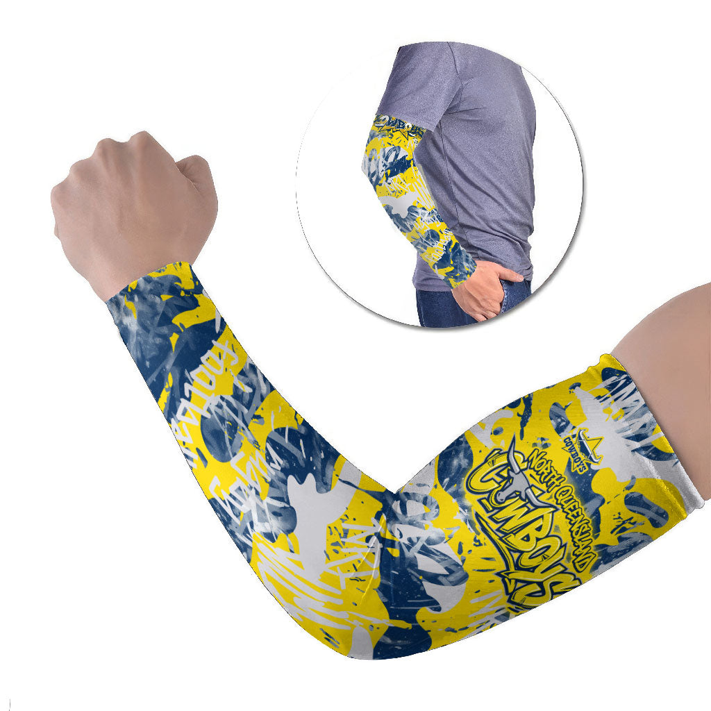 North Queensland Cowboys Rugby Arm Sleeves Graffiti Typography Urban Camo Abstract Street Style