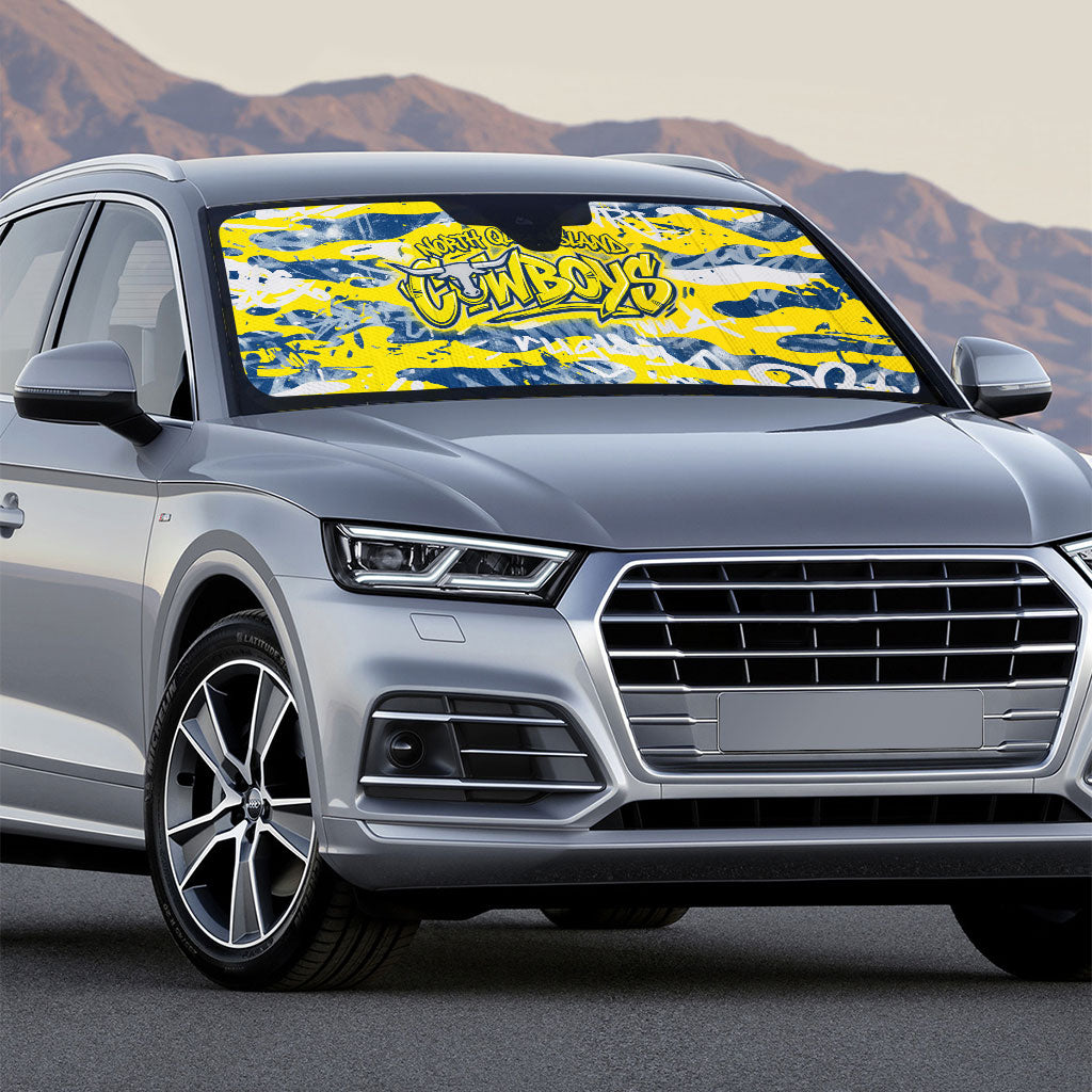 North Queensland Cowboys Rugby Auto Sun Shade Graffiti Typography Urban Camo Abstract Street Style