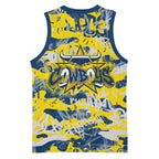 North Queensland Cowboys Rugby Basketball Jersey Graffiti Typography Urban Camo Abstract Street Style