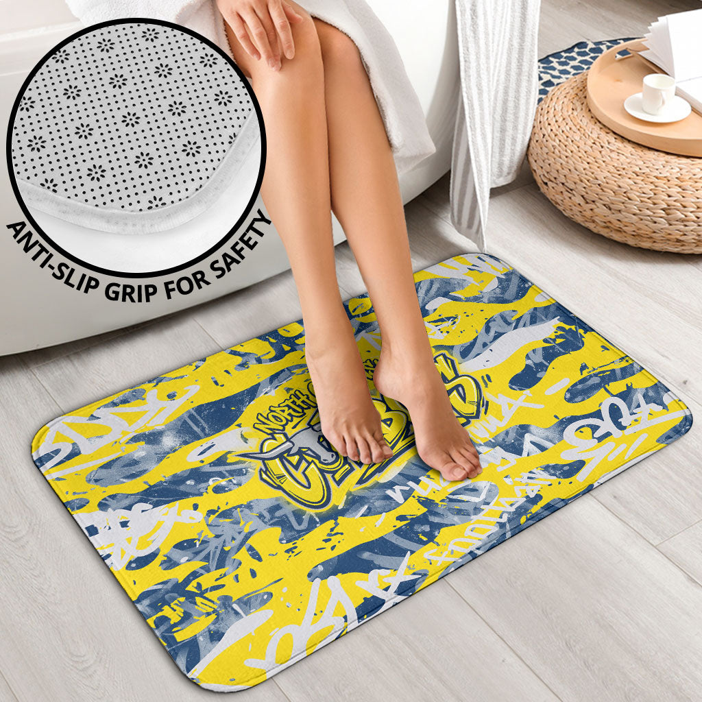 North Queensland Cowboys Rugby Bathroom Set Graffiti Typography Urban Camo Abstract Street Style