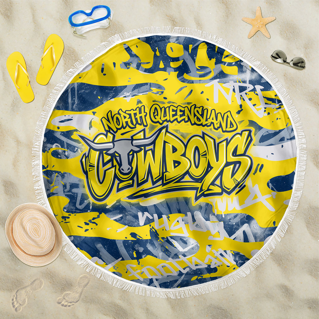 North Queensland Cowboys Rugby Beach Blanket Graffiti Typography Urban Camo Abstract Street Style