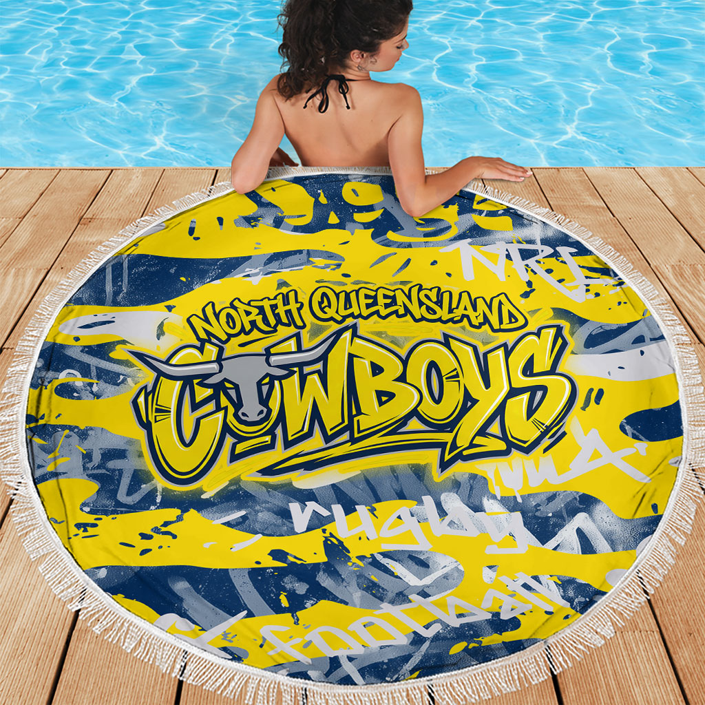 North Queensland Cowboys Rugby Beach Blanket Graffiti Typography Urban Camo Abstract Street Style