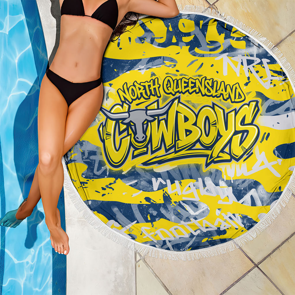 North Queensland Cowboys Rugby Beach Blanket Graffiti Typography Urban Camo Abstract Street Style
