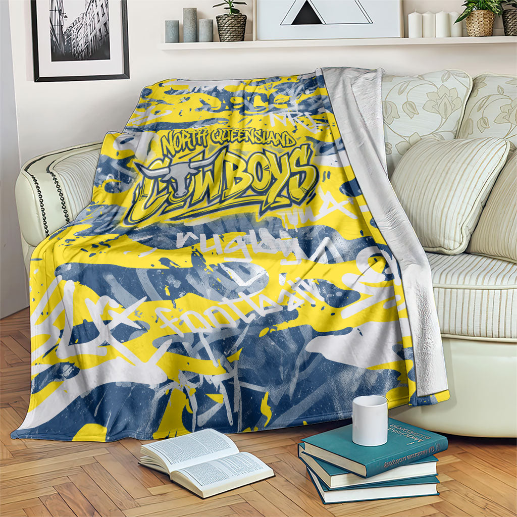 North Queensland Cowboys Rugby Blanket Graffiti Typography Urban Camo Abstract Street Style