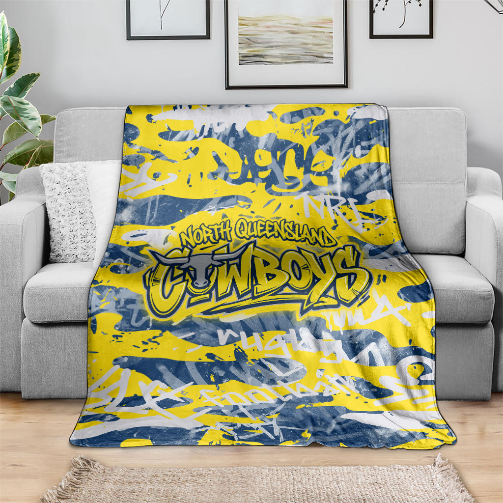 North Queensland Cowboys Rugby Blanket Graffiti Typography Urban Camo Abstract Street Style