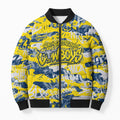 North Queensland Cowboys Rugby Bomber Puffer Jacket Graffiti Typography Urban Camo Abstract Street Style