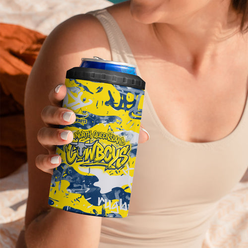 North Queensland Cowboys Rugby 4 in 1 Can Cooler Tumbler Graffiti Typography Urban Camo Abstract Street Style