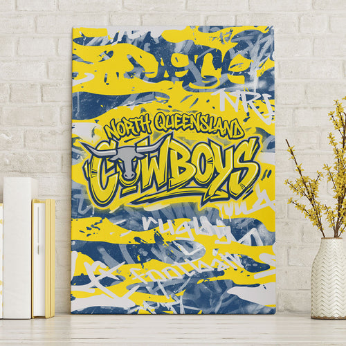 North Queensland Cowboys Rugby Canvas Wall Art Graffiti Typography Urban Camo Abstract Street Style