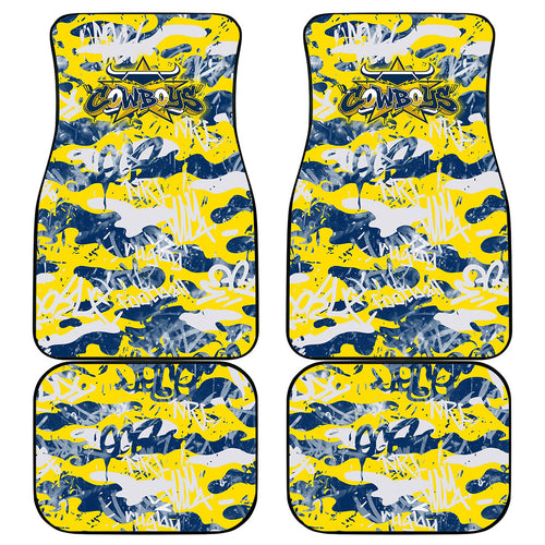 North Queensland Cowboys Rugby Car Mats Graffiti Typography Urban Camo Abstract Street Style