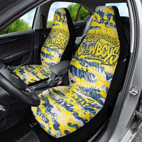 North Queensland Cowboys Rugby Car Seat Cover Graffiti Typography Urban Camo Abstract Street Style