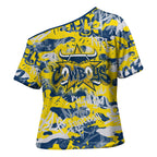 North Queensland Cowboys Rugby Cross Shoulder Shirt Graffiti Typography Urban Camo Abstract Street Style