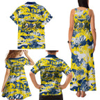 North Queensland Cowboys Rugby Family Matching Tank Maxi Dress and Hawaiian Shirt Graffiti Typography Urban Camo Abstract Street Style