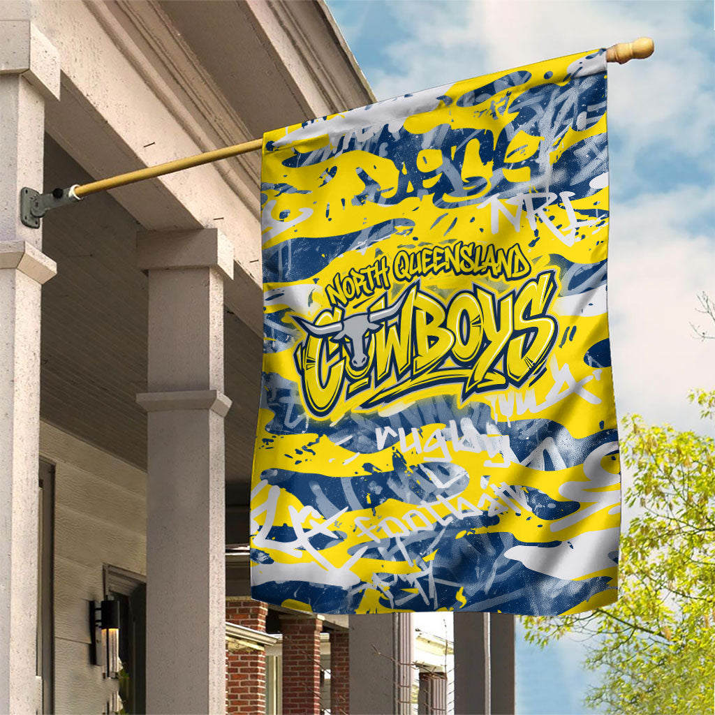 North Queensland Cowboys Rugby Garden Flag Graffiti Typography Urban Camo Abstract Street Style