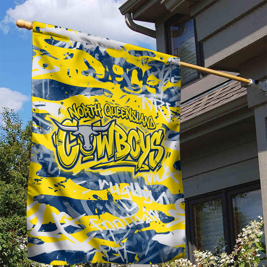 North Queensland Cowboys Rugby Garden Flag Graffiti Typography Urban Camo Abstract Street Style