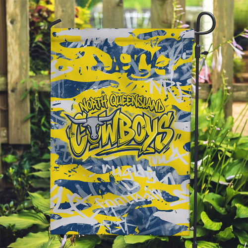 North Queensland Cowboys Rugby Garden Flag Graffiti Typography Urban Camo Abstract Street Style