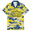North Queensland Cowboys Rugby Hawaiian Shirt Graffiti Typography Urban Camo Abstract Street Style