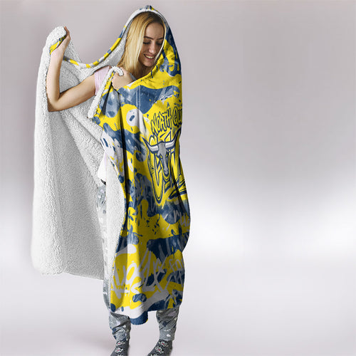 North Queensland Cowboys Rugby Hooded Blanket Graffiti Typography Urban Camo Abstract Street Style