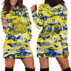 North Queensland Cowboys Rugby Hoodie Dress Graffiti Typography Urban Camo Abstract Street Style