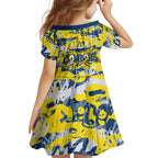 North Queensland Cowboys Rugby Kid Short Sleeve Dress Graffiti Typography Urban Camo Abstract Street Style