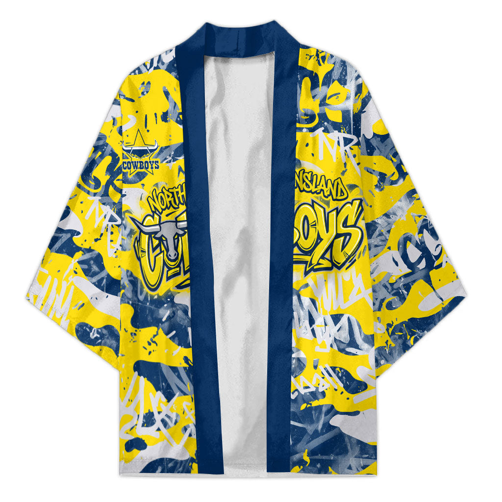 North Queensland Cowboys Rugby Kimono Graffiti Typography Urban Camo Abstract Street Style
