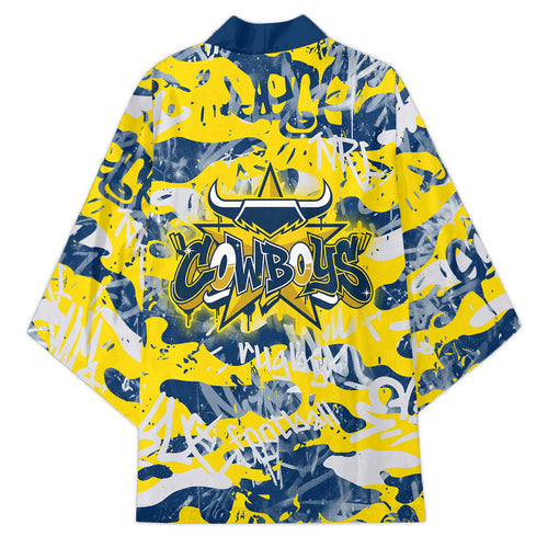 North Queensland Cowboys Rugby Kimono Graffiti Typography Urban Camo Abstract Street Style