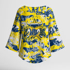 North Queensland Cowboys Rugby Kimono Sleeve Blouse Graffiti Typography Urban Camo Abstract Street Style