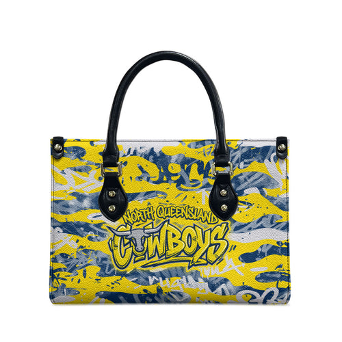 North Queensland Cowboys Rugby Leather Bag Graffiti Typography Urban Camo Abstract Street Style