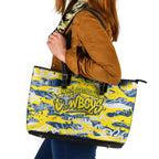 North Queensland Cowboys Rugby Leather Tote Bag Graffiti Typography Urban Camo Abstract Street Style