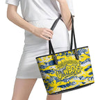 North Queensland Cowboys Rugby Leather Tote Bag Graffiti Typography Urban Camo Abstract Street Style