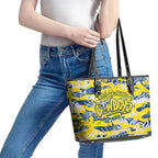 North Queensland Cowboys Rugby Leather Tote Bag Graffiti Typography Urban Camo Abstract Street Style