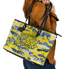 North Queensland Cowboys Rugby Leather Tote Bag Graffiti Typography Urban Camo Abstract Street Style