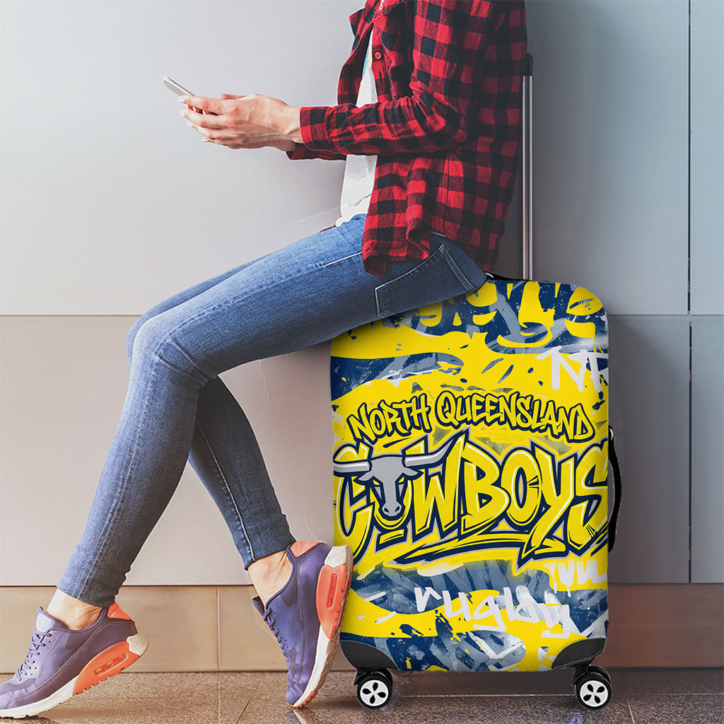 North Queensland Cowboys Rugby Luggage Cover Graffiti Typography Urban Camo Abstract Street Style