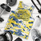 North Queensland Cowboys Rugby Men Tank Top Graffiti Typography Urban Camo Abstract Street Style