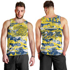 North Queensland Cowboys Rugby Men Tank Top Graffiti Typography Urban Camo Abstract Street Style