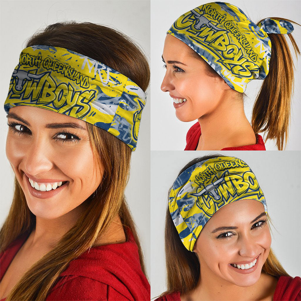 North Queensland Cowboys Rugby Neck Gaiter Graffiti Typography Urban Camo Abstract Street Style