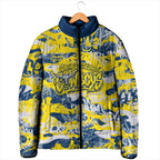 North Queensland Cowboys Rugby Padded Jacket Graffiti Typography Urban Camo Abstract Street Style
