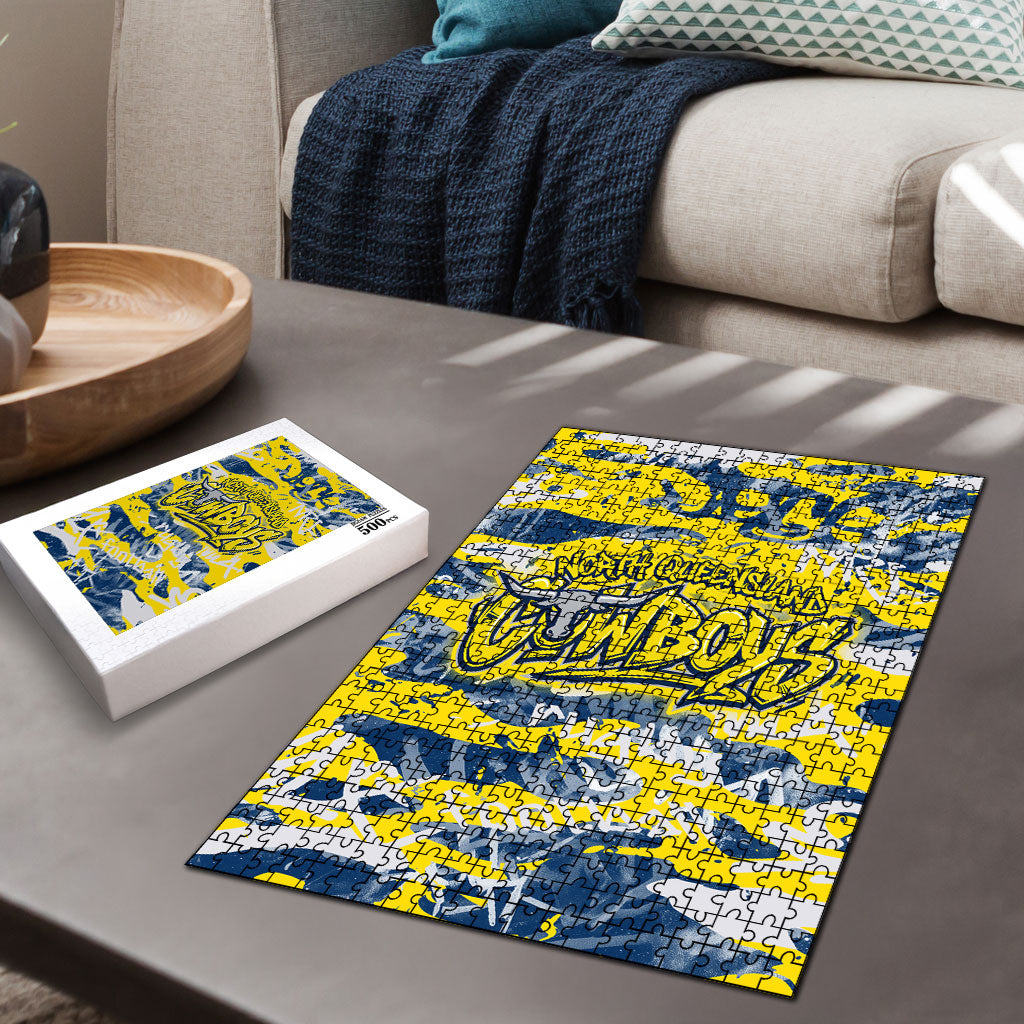 North Queensland Cowboys Rugby Puzzle Graffiti Typography Urban Camo Abstract Street Style