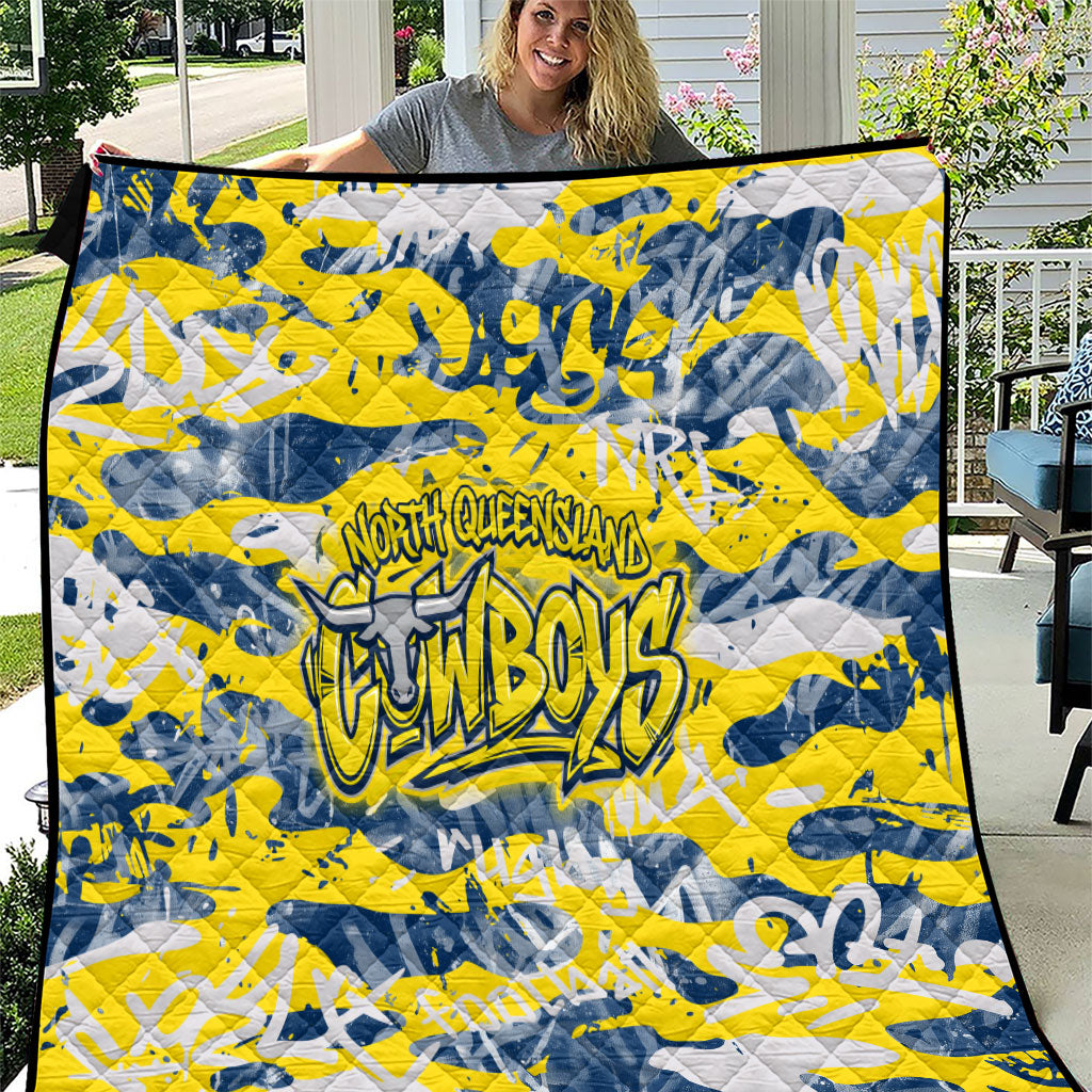 North Queensland Cowboys Rugby Quilt Graffiti Typography Urban Camo Abstract Street Style