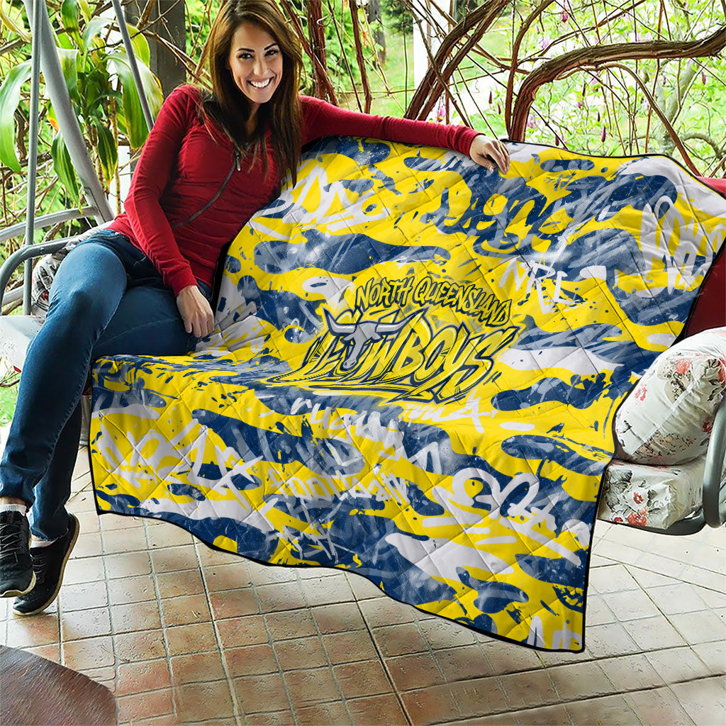 North Queensland Cowboys Rugby Quilt Graffiti Typography Urban Camo Abstract Street Style