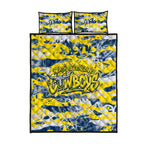 North Queensland Cowboys Rugby Quilt Bed Set Graffiti Typography Urban Camo Abstract Street Style