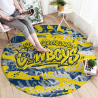 North Queensland Cowboys Rugby Round Carpet Graffiti Typography Urban Camo Abstract Street Style