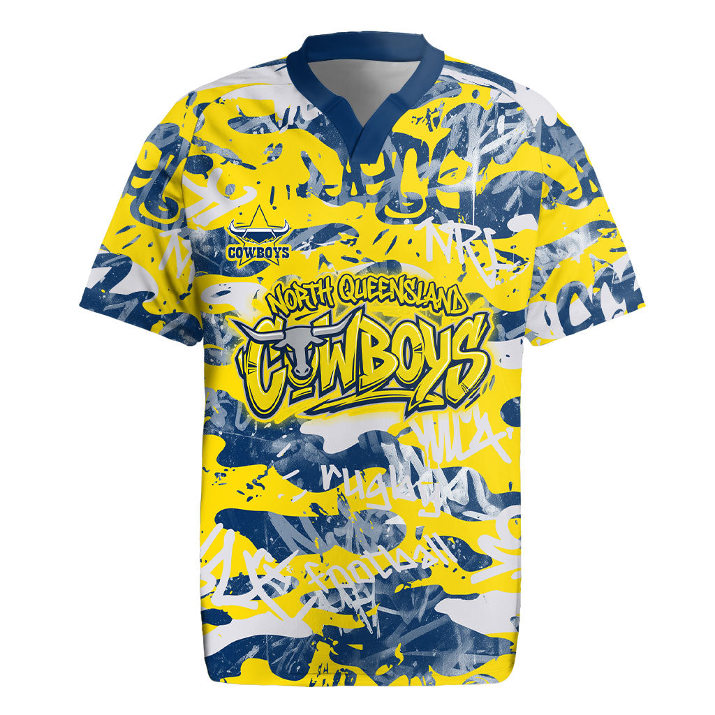 North Queensland Cowboys Rugby Rugby Jersey Graffiti Typography Urban Camo Abstract Street Style