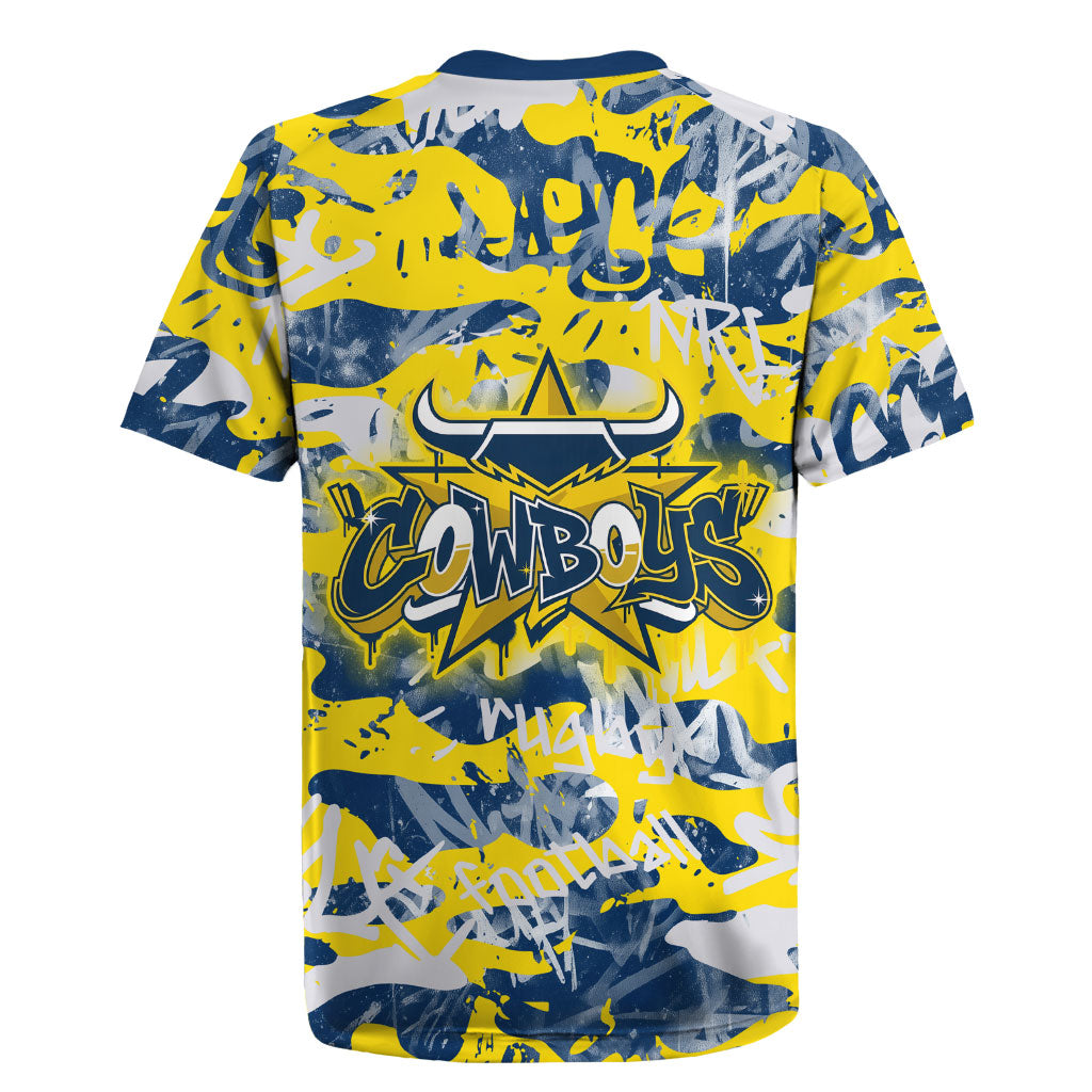 North Queensland Cowboys Rugby Rugby Jersey Graffiti Typography Urban Camo Abstract Street Style