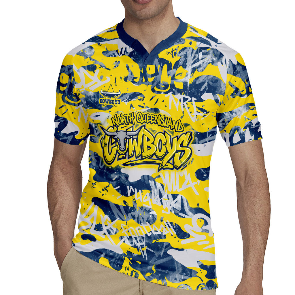 North Queensland Cowboys Rugby Rugby Jersey Graffiti Typography Urban Camo Abstract Street Style