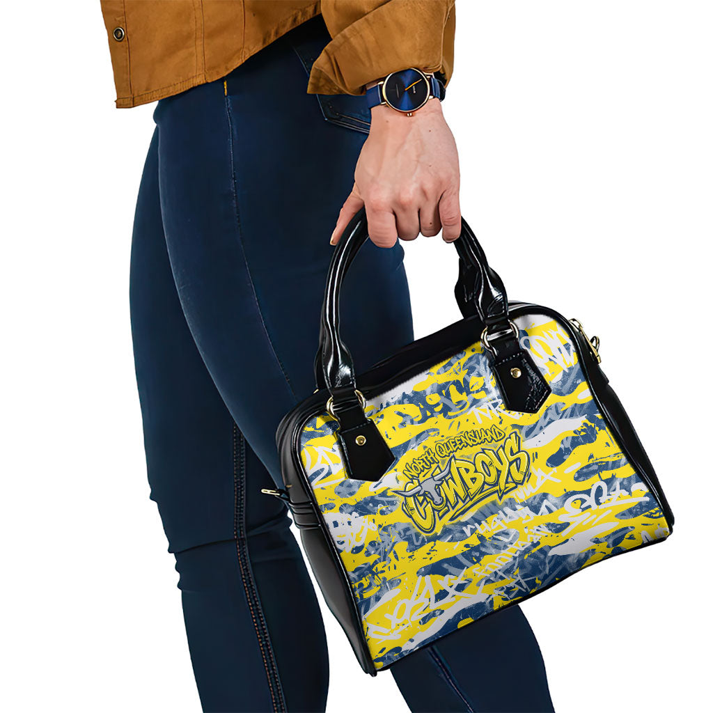 North Queensland Cowboys Rugby Shoulder Handbag Graffiti Typography Urban Camo Abstract Street Style