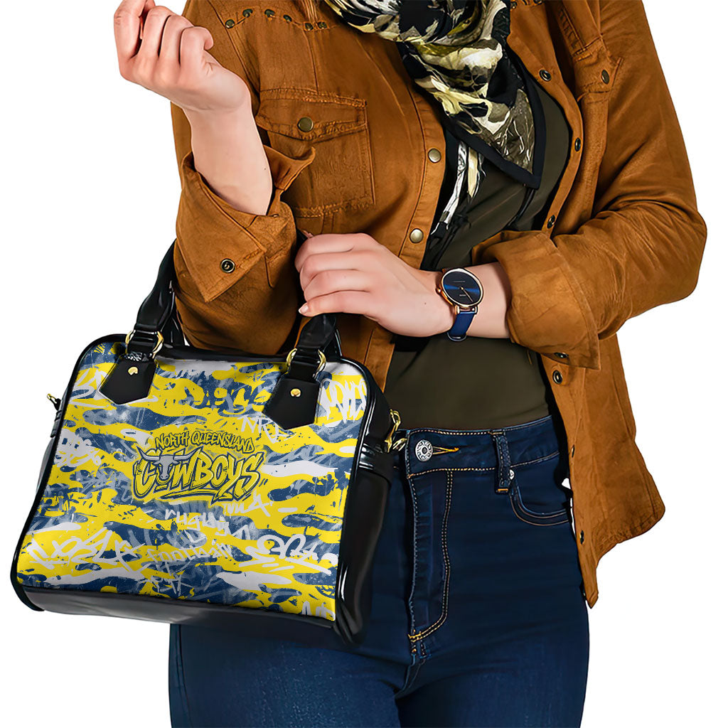 North Queensland Cowboys Rugby Shoulder Handbag Graffiti Typography Urban Camo Abstract Street Style