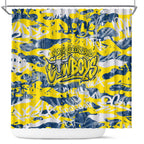 North Queensland Cowboys Rugby Shower Curtain Graffiti Typography Urban Camo Abstract Street Style